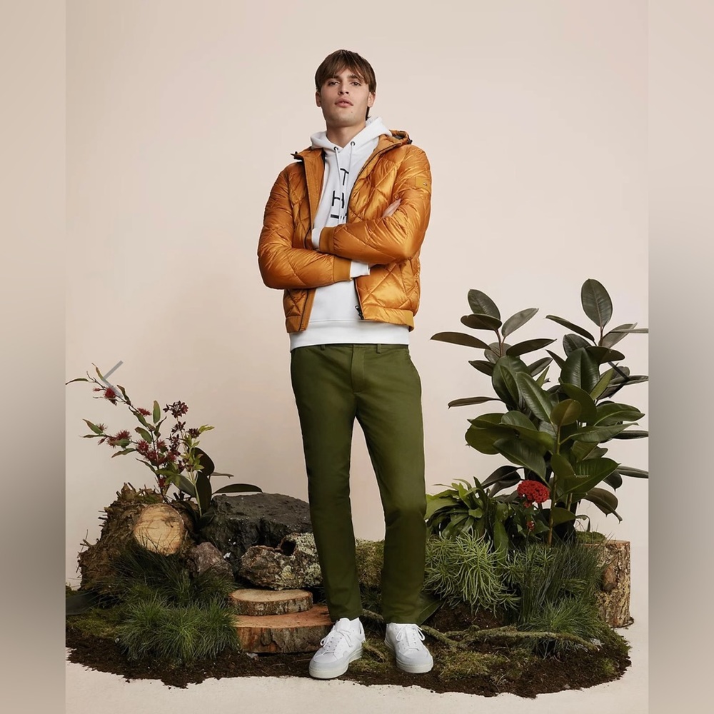 Tommy Hilfiger Mens Diamond Quilted Jacket Gold